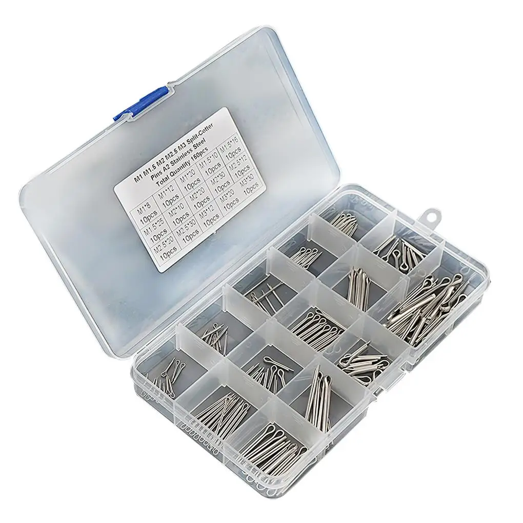 150 Pieces Stainless Steel Cotter Pins U Type Tractor Corrosion Resistant Mechanical Clips Tool Set for Car Mechanics
150 Pieces Stainless Steel Cotter Pins U Type Tractor Corrosion Resistant Mechanical Clips Tool Set for Car Mechanics