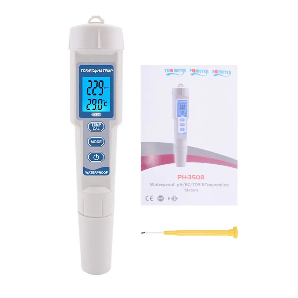 4 In 1 TDS PH Meter PH/TDS/EC/Temperature Meter Digital Water Quality Monitoringing Tester For Pools Drinking Water Aquariums
4 In 1 TDS PH Meter PH/TDS/EC/Temperature Meter Digital Water Quality Monitoringing Tester For Pools Drinking Water Aquariums