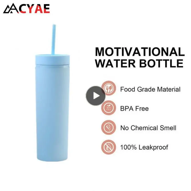 450ml Double-layer Plastic Frosted Water Cup 16OZ Sports Cup Straight Straw Cup Outdoor Travel Portable Leakproof Drinkware
450ml Double-layer Plastic Frosted Water Cup 16OZ Sports Cup Straight Straw Cup Outdoor Travel Portable Leakproof Drinkware