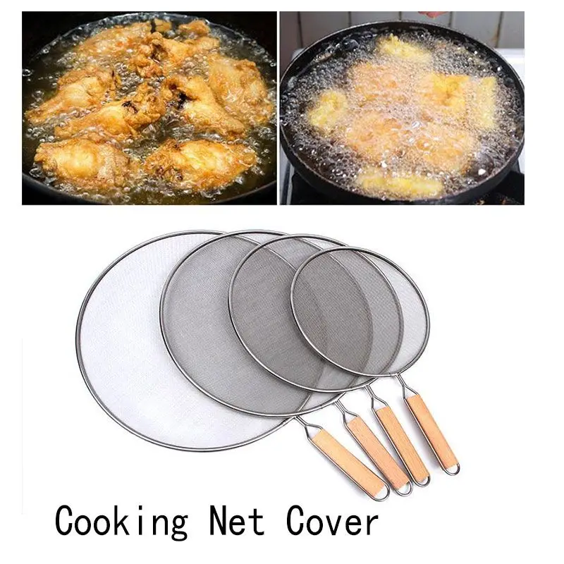 Stainless Steel Splatter Screen For Frying Pans Mesh Guard For Kitchen Cooking Hot Oil Splash Splatter With Wooden Handle
Stainless Steel Splatter Screen For Frying Pans Mesh Guard For Kitchen Cooking Hot Oil Splash Splatter With Wooden Handle