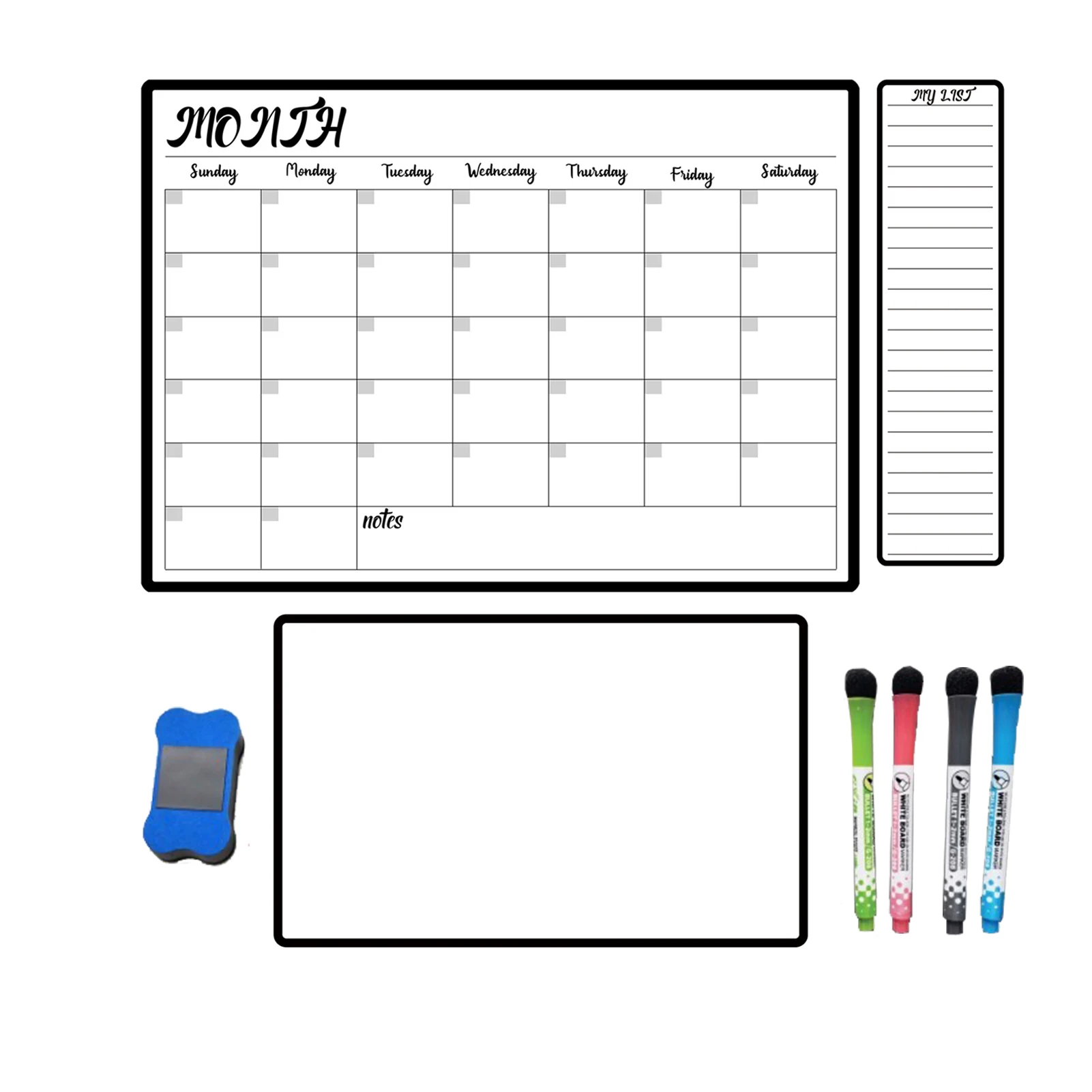 Monthly Calendar Magnetic Whiteboard Planner Set For Fridge Home Student Classroom Study Dry Erase Wipeable Marker Pens Eraser
Monthly Calendar Magnetic Whiteboard Planner Set For Fridge Home Student Classroom Study Dry Erase Wipeable Marker Pens Eraser