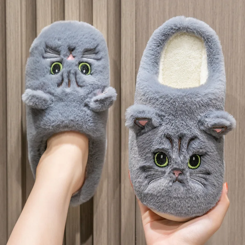 Winter Unisex Home Slippers Couple Cute Cat Room Slides New Plus Fleece Warm Indoor Plush Slippers Non-slip Flat Cotton Slippers
Winter Unisex Home Slippers Couple Cute Cat Room Slides New Plus Fleece Warm Indoor Plush Slippers Non-slip Flat Cotton Slippers