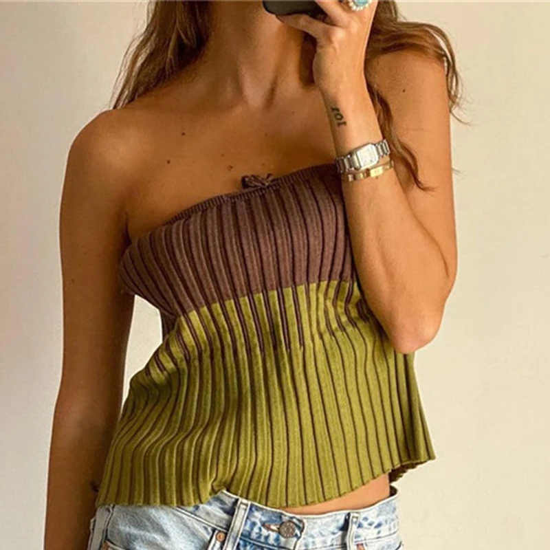 Y2K 00s Vintage Knit Stripes Bow Chic Camis Sleeveless Off Shoulder Contrast Tube Top Women Retro Tank Top Aesthetic Streetwear
Y2K 00s Vintage Knit Stripes Bow Chic Camis Sleeveless Off Shoulder Contrast Tube Top Women Retro Tank Top Aesthetic Streetwear