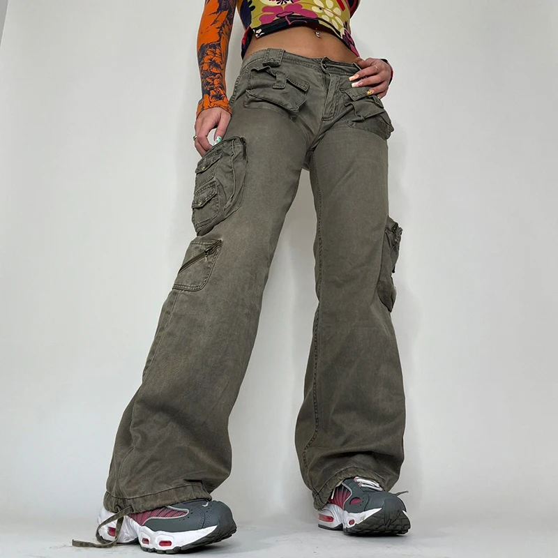 WeiYao Y2K Grey Cargo Jeans Big Pockets Vintage Baggy Trousers Women Low Waisted Aesthetic Streetwear Sweatpants Harajuku 90s
WeiYao Y2K Grey Cargo Jeans Big Pockets Vintage Baggy Trousers Women Low Waisted Aesthetic Streetwear Sweatpants Harajuku 90s