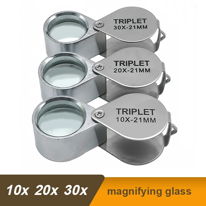 10x 20x 30X 21mm High Magnification Metal Folding Glass Lens Small Portable Jewelry Identification Magnifying Glass
10x 20x 30X 21mm High Magnification Metal Folding Glass Lens Small Portable Jewelry Identification Magnifying Glass