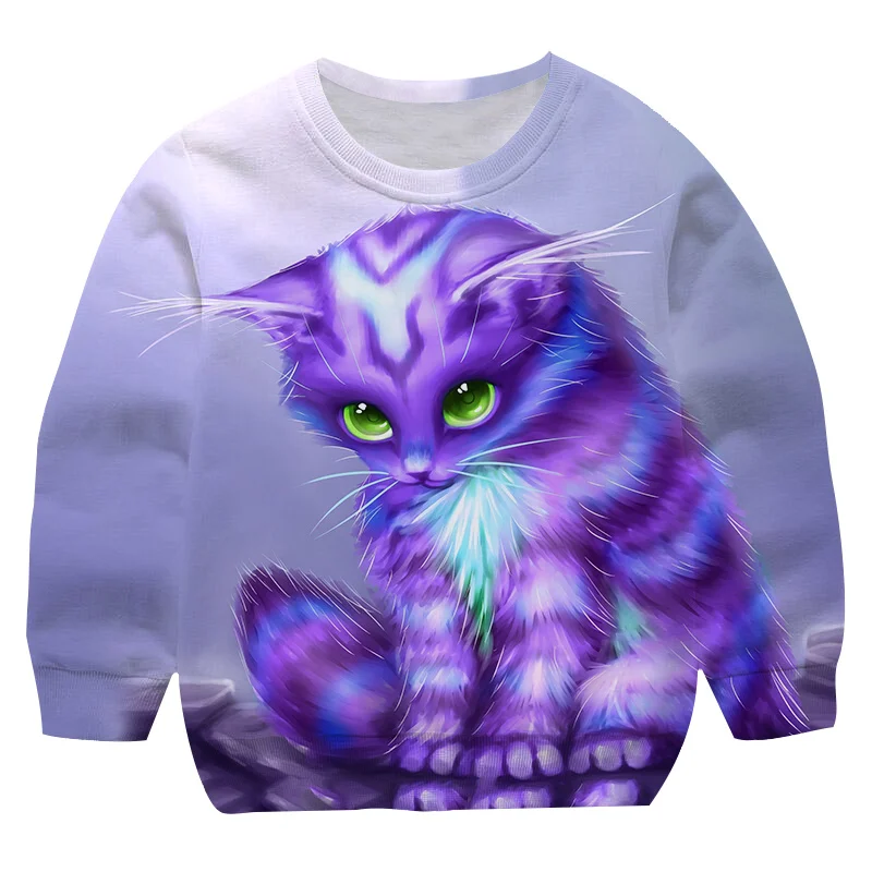 Свитшот для мальчиков и девочек с изображением кошек и животных, подростков, большие размеры, весна-осень-зима для мальчиков, детская верхня... 
Свитшот для мальчиков и девочек с изображением кошек и животных, подростков, большие размеры, весна-осень-зима для мальчиков, детская верхня...