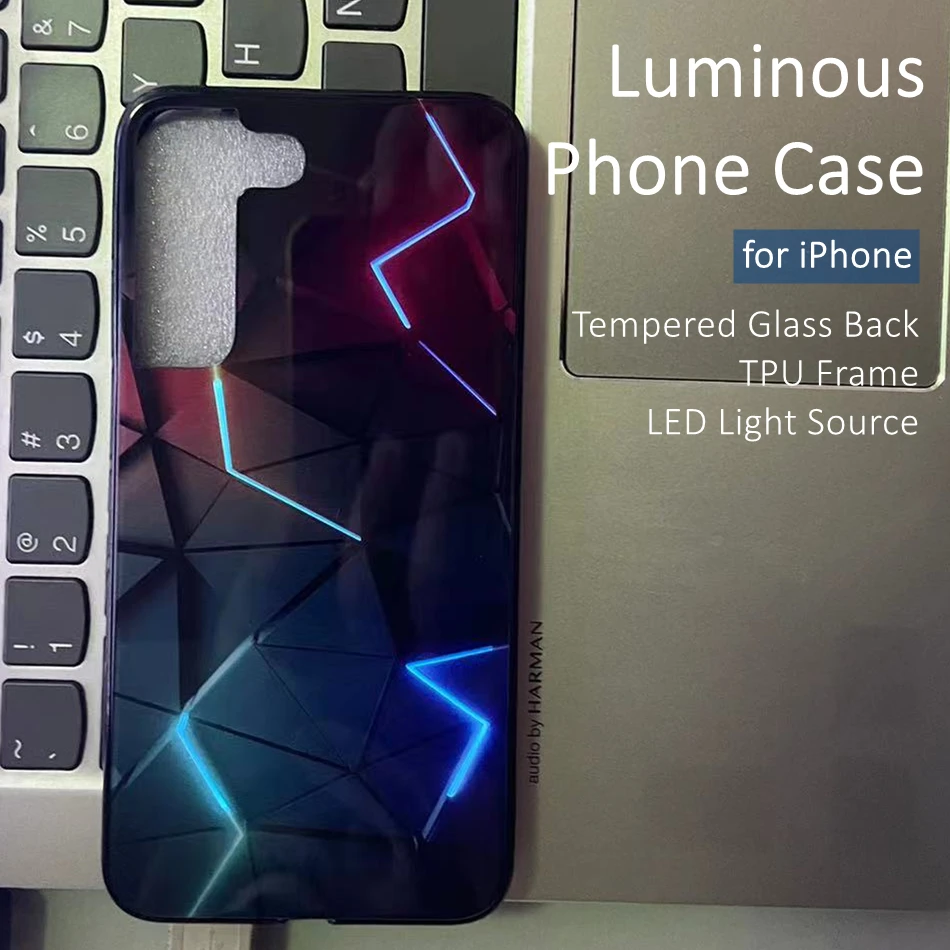 Luxury Geometry Colorful LED Light Glowing Luminous Tempered Glass Phone Case for iPhone 11 12 13 14 X Xs Xr Mini Pro Max Plus
Luxury Geometry Colorful LED Light Glowing Luminous Tempered Glass Phone Case for iPhone 11 12 13 14 X Xs Xr Mini Pro Max Plus