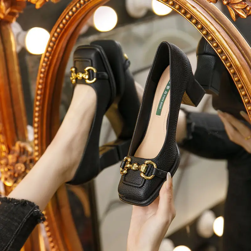 Women's Mid-heel 5.5CM 2023 Summer French Style Back Empty Female Thick Heel Square Toe Mary Jane Shoes Black Green Talon Femme
Women's Mid-heel 5.5CM 2023 Summer French Style Back Empty Female Thick Heel Square Toe Mary Jane Shoes Black Green Talon Femme