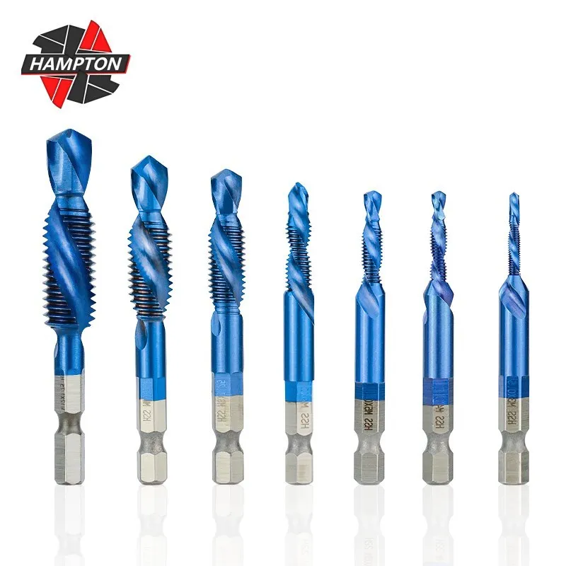 HAMTPON HSS Thread Tap Set M3 M4 M5 M6 M8 M10 Screw Machine Compound Tap With Center Punch Nano Blue Coated Tap Drill Bits
HAMTPON HSS Thread Tap Set M3 M4 M5 M6 M8 M10 Screw Machine Compound Tap With Center Punch Nano Blue Coated Tap Drill Bits