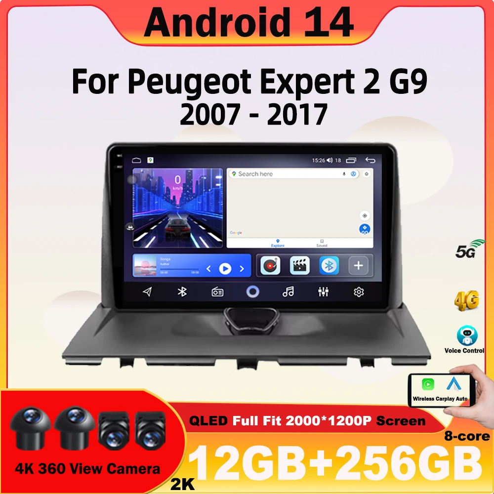 Автомобильное радио Android для Peugeot Expert 2 G9 2007-2017 Мультимедийный видеоплеер GPS Радио