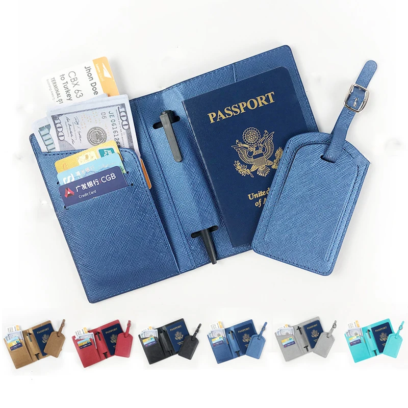Custom Letters Multifunctional Pen Insert Travel Passport Holder Pu Leather Saffiano Passport Cover Luggage Tag Set
Custom Letters Multifunctional Pen Insert Travel Passport Holder Pu Leather Saffiano Passport Cover Luggage Tag Set