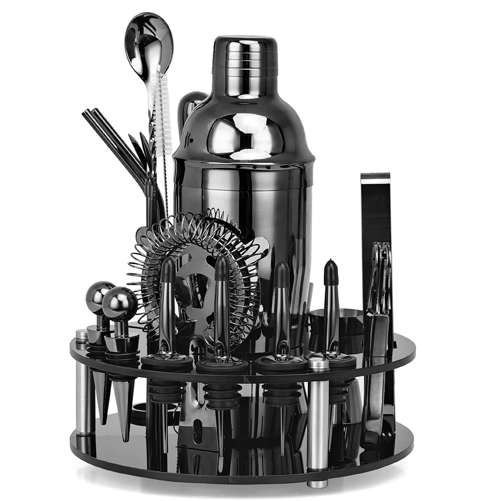 20pcs stainless steel Cocktail Shaker Set Bartender Kit with Rotating Stand for Mixed Drinks Martini Home Bar Bartender Tools
20pcs stainless steel Cocktail Shaker Set Bartender Kit with Rotating Stand for Mixed Drinks Martini Home Bar Bartender Tools