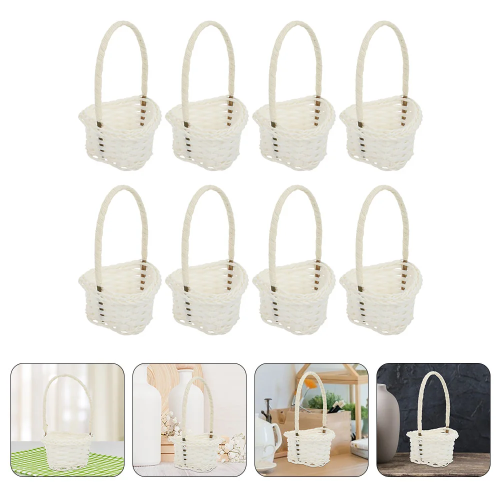 8pcs Reusable Woven Baskets Storage Baskets Flower Storage Baskets Small Plastic Rattan Baskets for Families Lover Friends
8pcs Reusable Woven Baskets Storage Baskets Flower Storage Baskets Small Plastic Rattan Baskets for Families Lover Friends