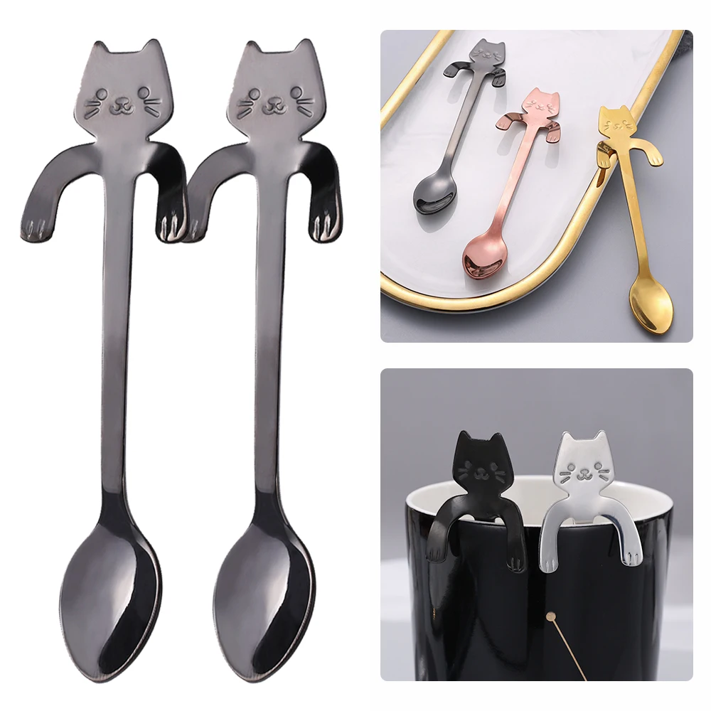 Stainless Steel Coffee Spoons Lovely Cat Shape Teaspoon Dessert Snack Spoon Ice Cream Mini Spoons Tableware Coffee Accessories
Stainless Steel Coffee Spoons Lovely Cat Shape Teaspoon Dessert Snack Spoon Ice Cream Mini Spoons Tableware Coffee Accessories