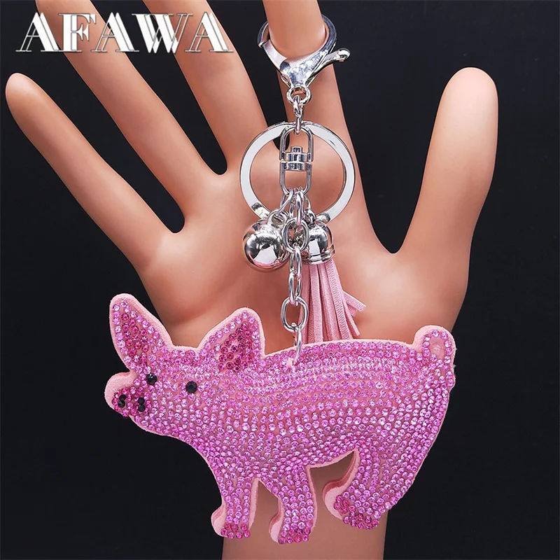 Pink Pig Crystal Keychain for Women/Men Silver Color Keyring Tassel Bag Accessories Jewelry llavero mujer KXHK82S01
Pink Pig Crystal Keychain for Women/Men Silver Color Keyring Tassel Bag Accessories Jewelry llavero mujer KXHK82S01