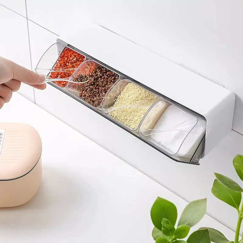 Kitchen Wall Mount Spice Organizer Rack Salt and Pepper Shakers Spice Jars Seasoning Container With Spoons Spice Organizer Tool
Kitchen Wall Mount Spice Organizer Rack Salt and Pepper Shakers Spice Jars Seasoning Container With Spoons Spice Organizer Tool