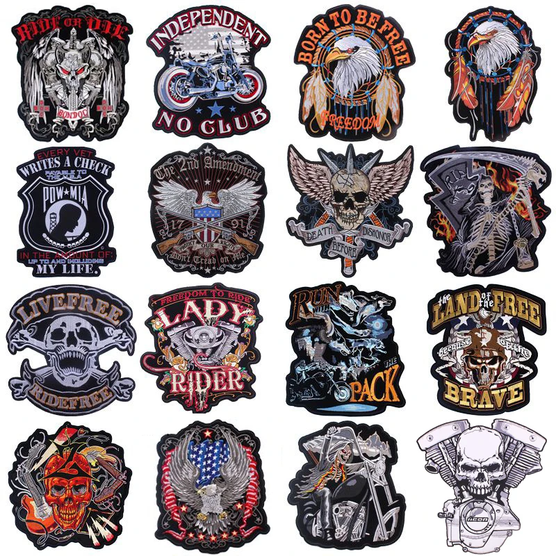 Skull Biker Patch Large Embroidered Patches For Clothing Punk Patches On Clothes Sew/Iron On Patches For Jackets Back Big Patch
Skull Biker Patch Large Embroidered Patches For Clothing Punk Patches On Clothes Sew/Iron On Patches For Jackets Back Big Patch