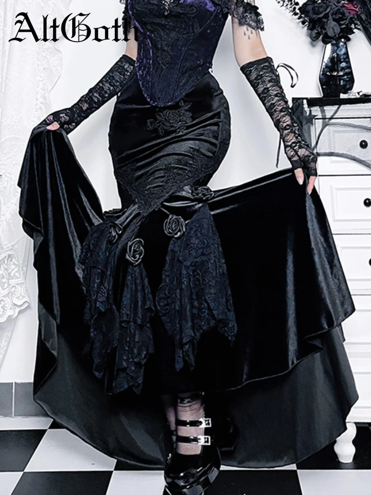 AltGoth Vintage Elegant Trumpet Skirt Women Mall Goth Florals Patchwork High Waist Skirt Aesthetic Fairycore Grunge Party Skirt
AltGoth Vintage Elegant Trumpet Skirt Women Mall Goth Florals Patchwork High Waist Skirt Aesthetic Fairycore Grunge Party Skirt