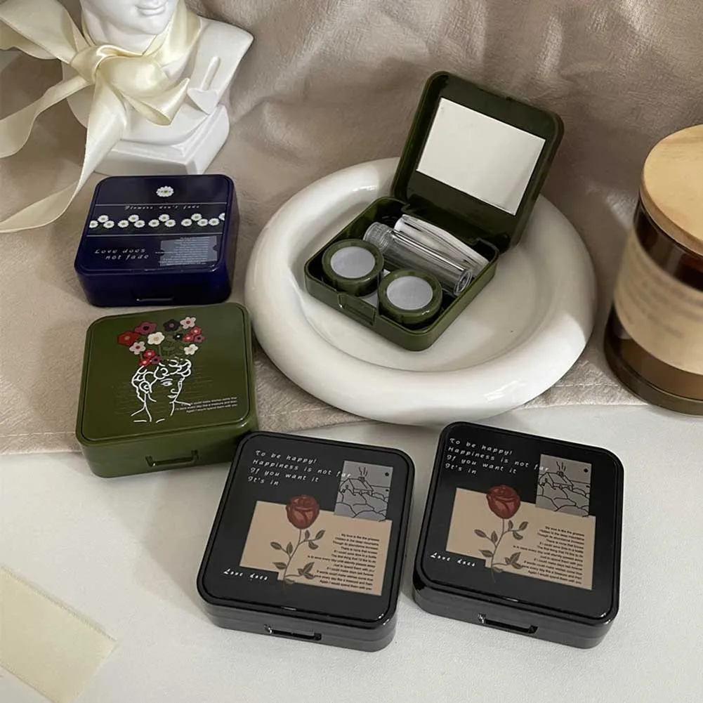 Vintage Black Green Portable Mini Contact Lens Case for Travel Lady Holder Storage Eye Care Container with Mirror Lenses Box
Vintage Black Green Portable Mini Contact Lens Case for Travel Lady Holder Storage Eye Care Container with Mirror Lenses Box
