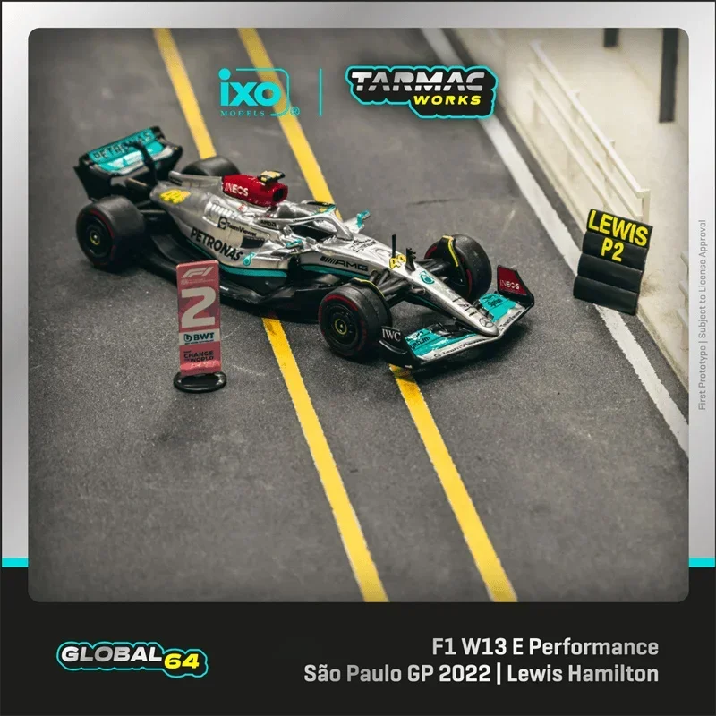 Tarmac работает 1:64 F1 W13 E Performance Сан-Паулу Grand Prix 2022 литая модель автомобиля