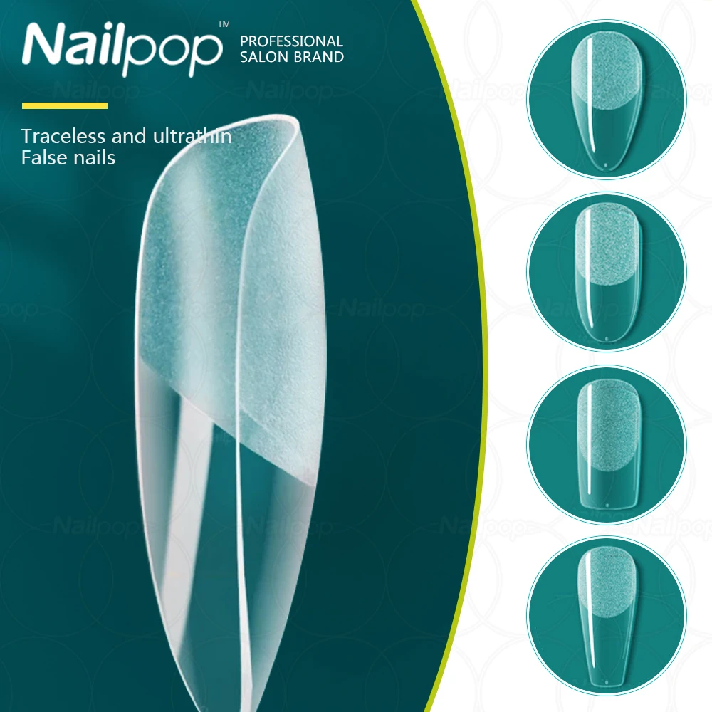 Nailpop 120 шт. накладные ногти гроб полуматовый полное покрытие короткий гель для