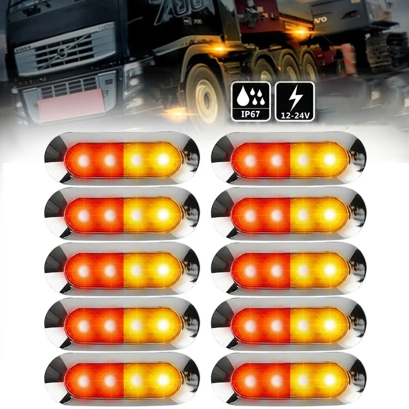10Pcs 10V-30V 4LED Trailer Side Marker Light for Car Auto Truck Boat Lights Clearance Tail Warning Brake Lamp
10Pcs 10V-30V 4LED Trailer Side Marker Light for Car Auto Truck Boat Lights Clearance Tail Warning Brake Lamp