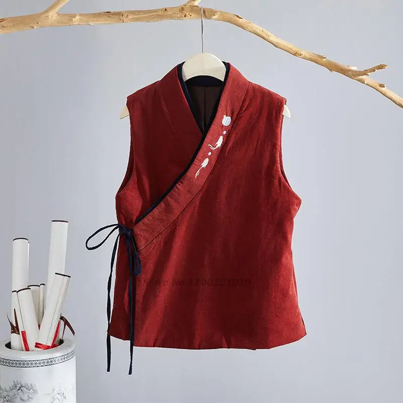 2023 flower embroidery traditional ethnic vintage thick gilet short women tang suit chinese corduroy vest coat sleeveless jacket
2023 flower embroidery traditional ethnic vintage thick gilet short women tang suit chinese corduroy vest coat sleeveless jacket