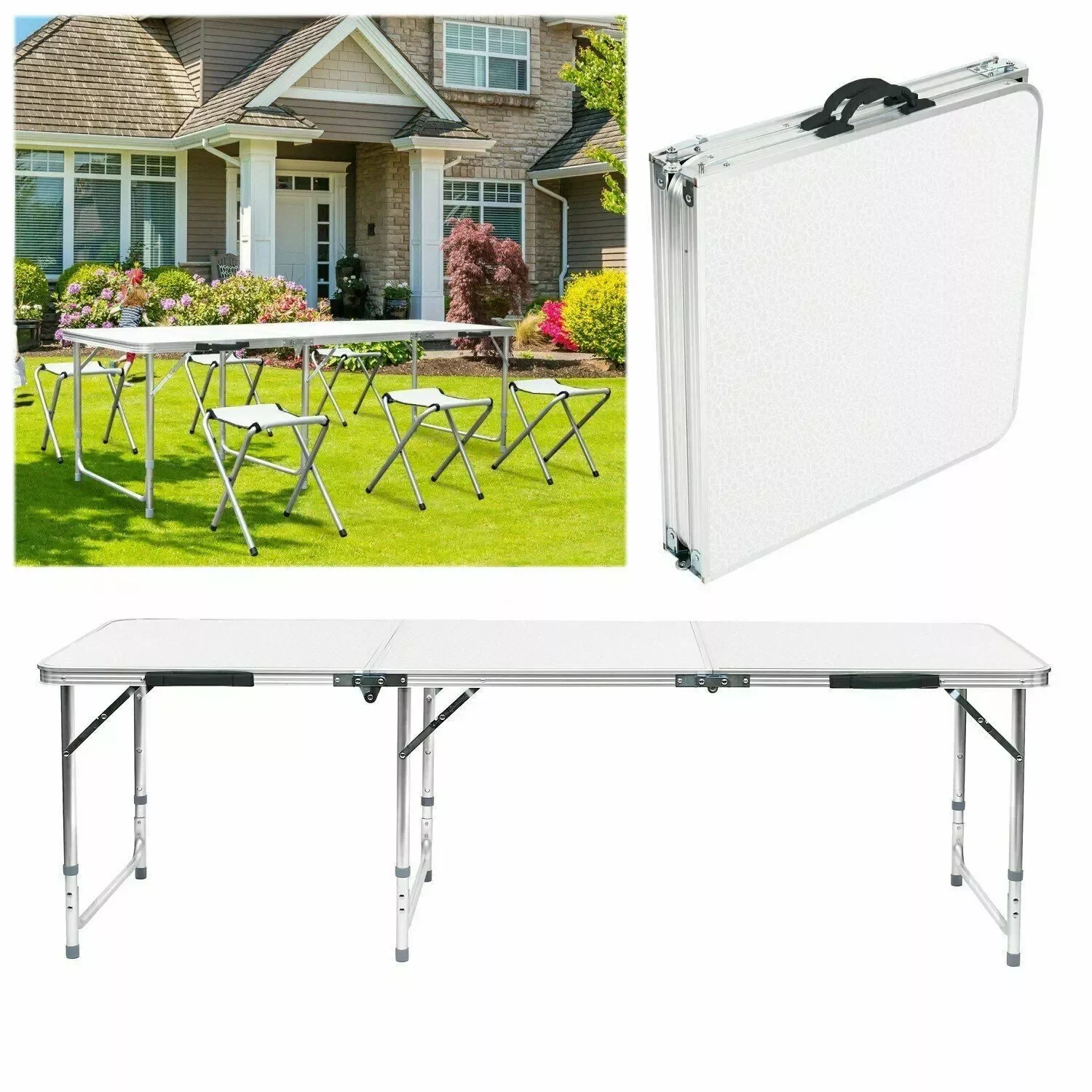 Outdoor Table Foldable Portable Outdoor Table Camping Folding Table 1.8m Adjustable Height Chairs
Outdoor Table Foldable Portable Outdoor Table Camping Folding Table 1.8m Adjustable Height Chairs