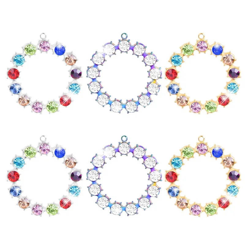 WZNB 2Pcs Crystal Hollow Round Stainless Steel Charms for Jewelry Making Earring Pendant Necklace Accessories Craft Diy Material 
WZNB 2Pcs Crystal Hollow Round Stainless Steel Charms for Jewelry Making Earring Pendant Necklace Accessories Craft Diy Material