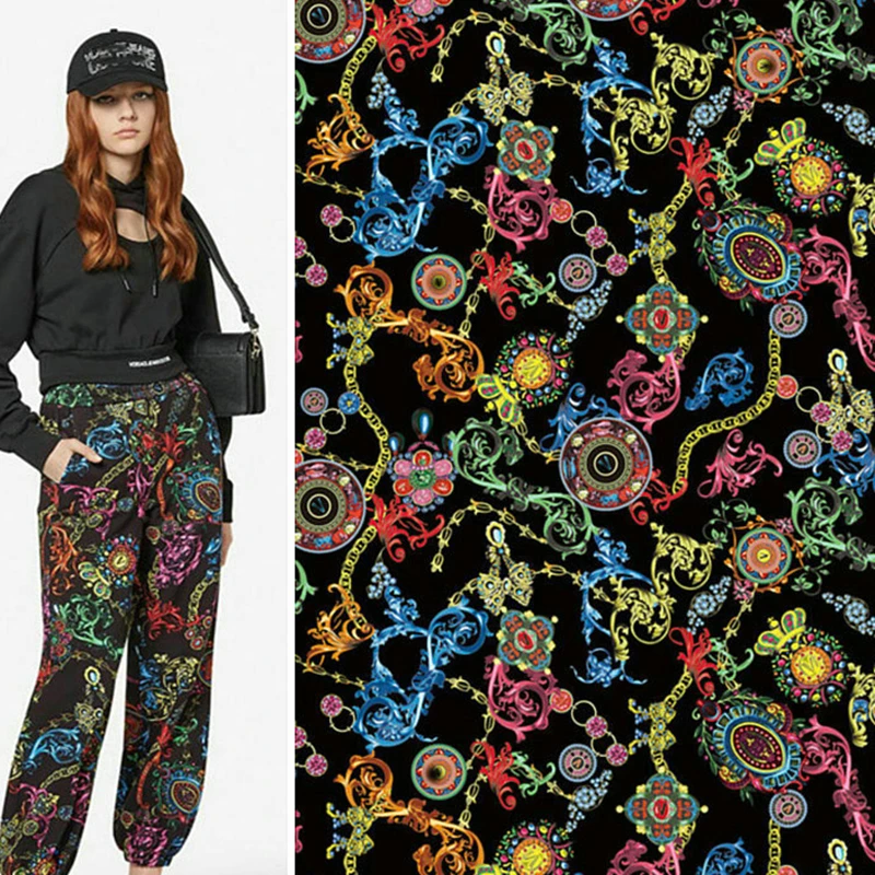 Polyester Satin Printed Fabric European Luxury Brand Fashion Design Shirt Diy Sew Fabrics Cloth for Dress Per Meter Material 
Polyester Satin Printed Fabric European Luxury Brand Fashion Design Shirt Diy Sew Fabrics Cloth for Dress Per Meter Material