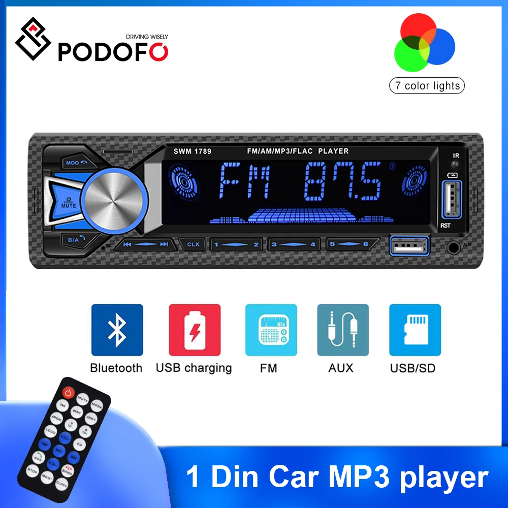 Podofo 1DIN Car Radio Stereo Player Digital Bluetooth FM Audio Stereo Music MP3 Universal Autoradio TF Card/USB/SD/AUX-IN
Podofo 1DIN Car Radio Stereo Player Digital Bluetooth FM Audio Stereo Music MP3 Universal Autoradio TF Card/USB/SD/AUX-IN