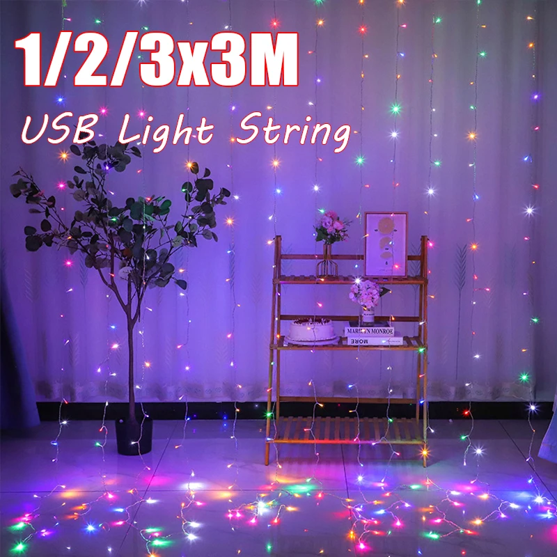 Curtain LED String Lights Christmas Decoration 3m Remote Control Holiday Wedding Fairy Garland Lights for Bedroom Outdoor Home
Curtain LED String Lights Christmas Decoration 3m Remote Control Holiday Wedding Fairy Garland Lights for Bedroom Outdoor Home