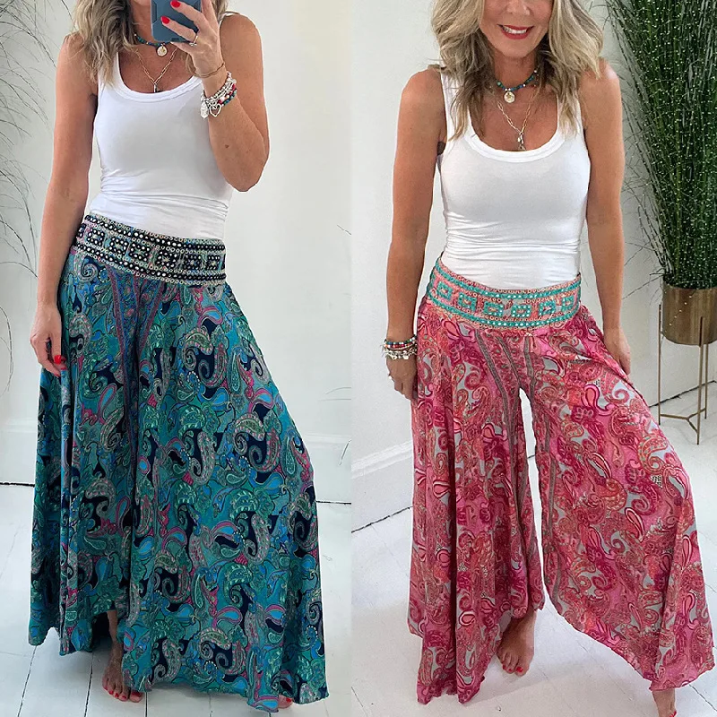 Women's High Waist Wide Leg Pants 2023 Summer New Print Elastic Waists Loose Casual Trousers Elegant Office Lady S-XL
Women's High Waist Wide Leg Pants 2023 Summer New Print Elastic Waists Loose Casual Trousers Elegant Office Lady S-XL