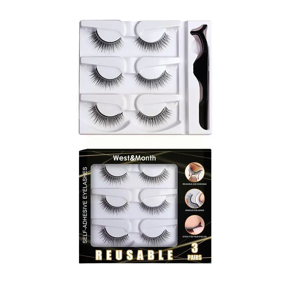 3Pairs Reusable Self-adhesive False Eyelashes Tweezers Extension No Glue Needed Wispy Seconds Mink Wear Eyelash Lashes to 3 J0T9
3Pairs Reusable Self-adhesive False Eyelashes Tweezers Extension No Glue Needed Wispy Seconds Mink Wear Eyelash Lashes to 3 J0T9