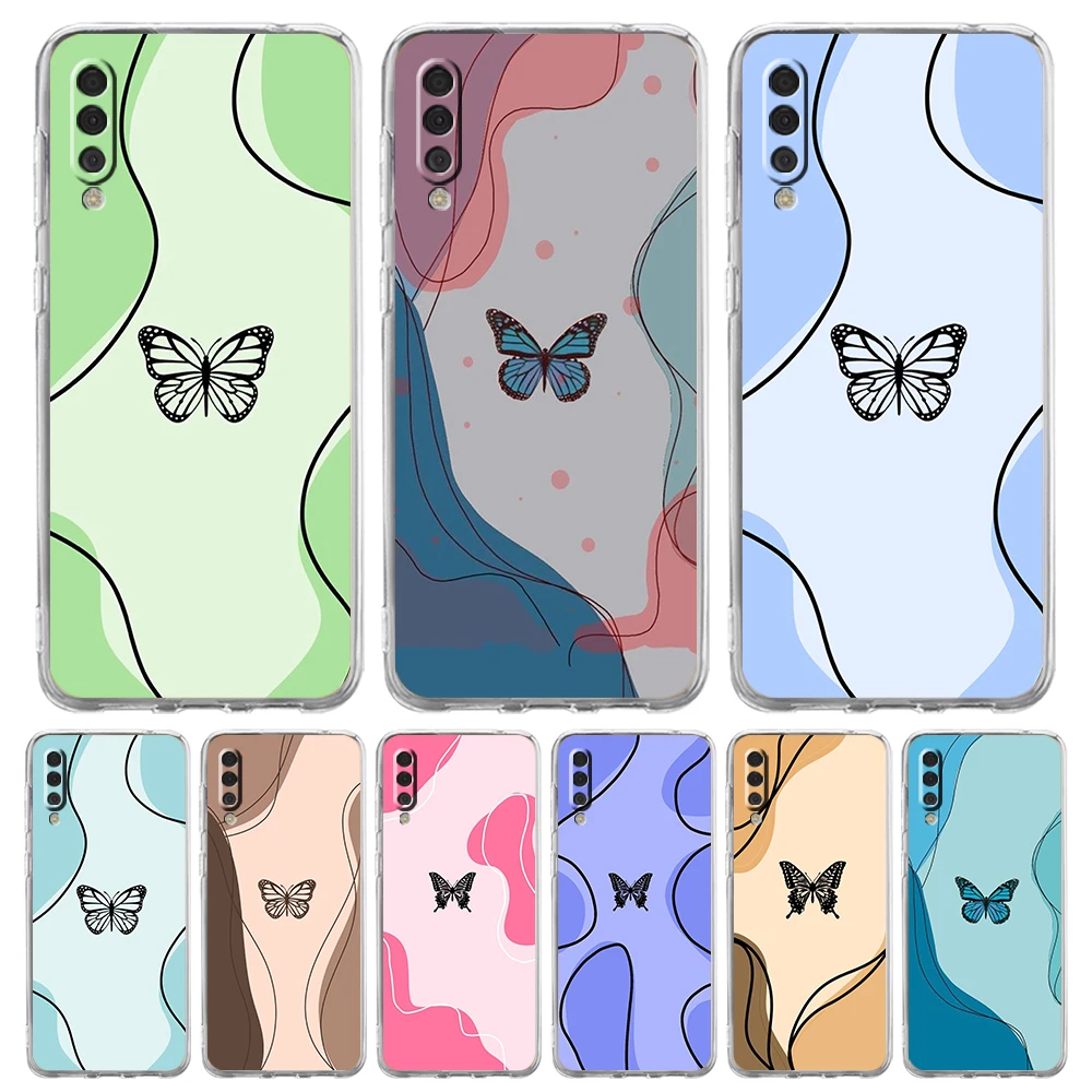 

Butterfly Silicone Transparent For Samsung Galaxy A12 A22 A52 A02 A03S A50 A70 A10 A20 A20S A30 A40 Phone Case Shell Fundas Bag