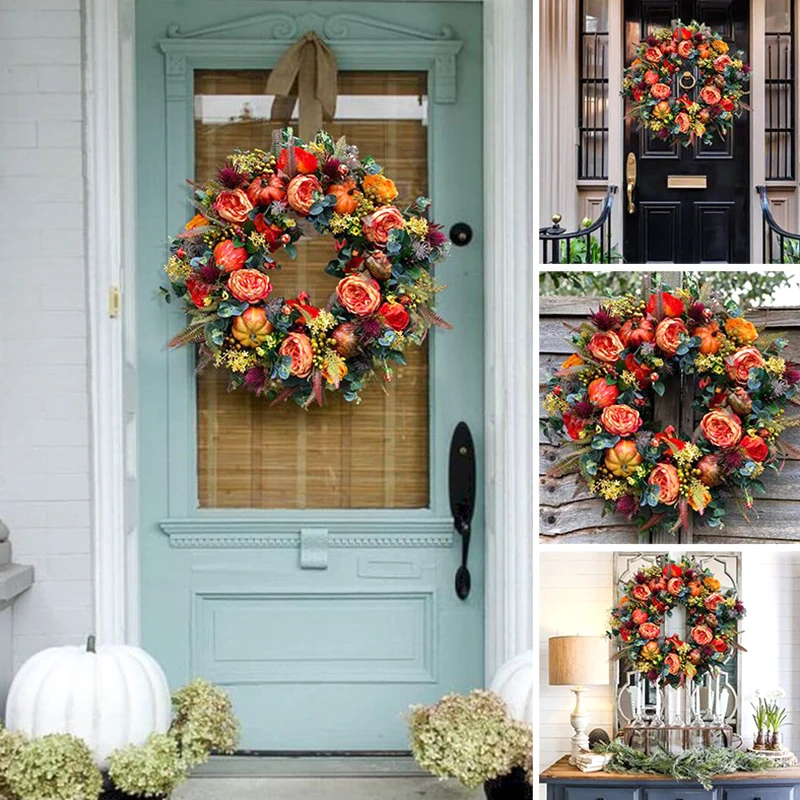 1 Pc Home Farmhouse Wreath Handmade Peony Pumpkin Wreath for Front Door Decor Festival Celebration DIY Thanksgiving Decoration
1 Pc Home Farmhouse Wreath Handmade Peony Pumpkin Wreath for Front Door Decor Festival Celebration DIY Thanksgiving Decoration
