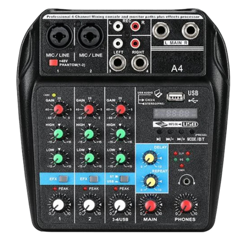 4-Channel Sound Card Mixer Conference Audio USB Bluetooth Reverb Audio For Microphone K Song Live (UK Plug)
4-Channel Sound Card Mixer Conference Audio USB Bluetooth Reverb Audio For Microphone K Song Live (UK Plug)