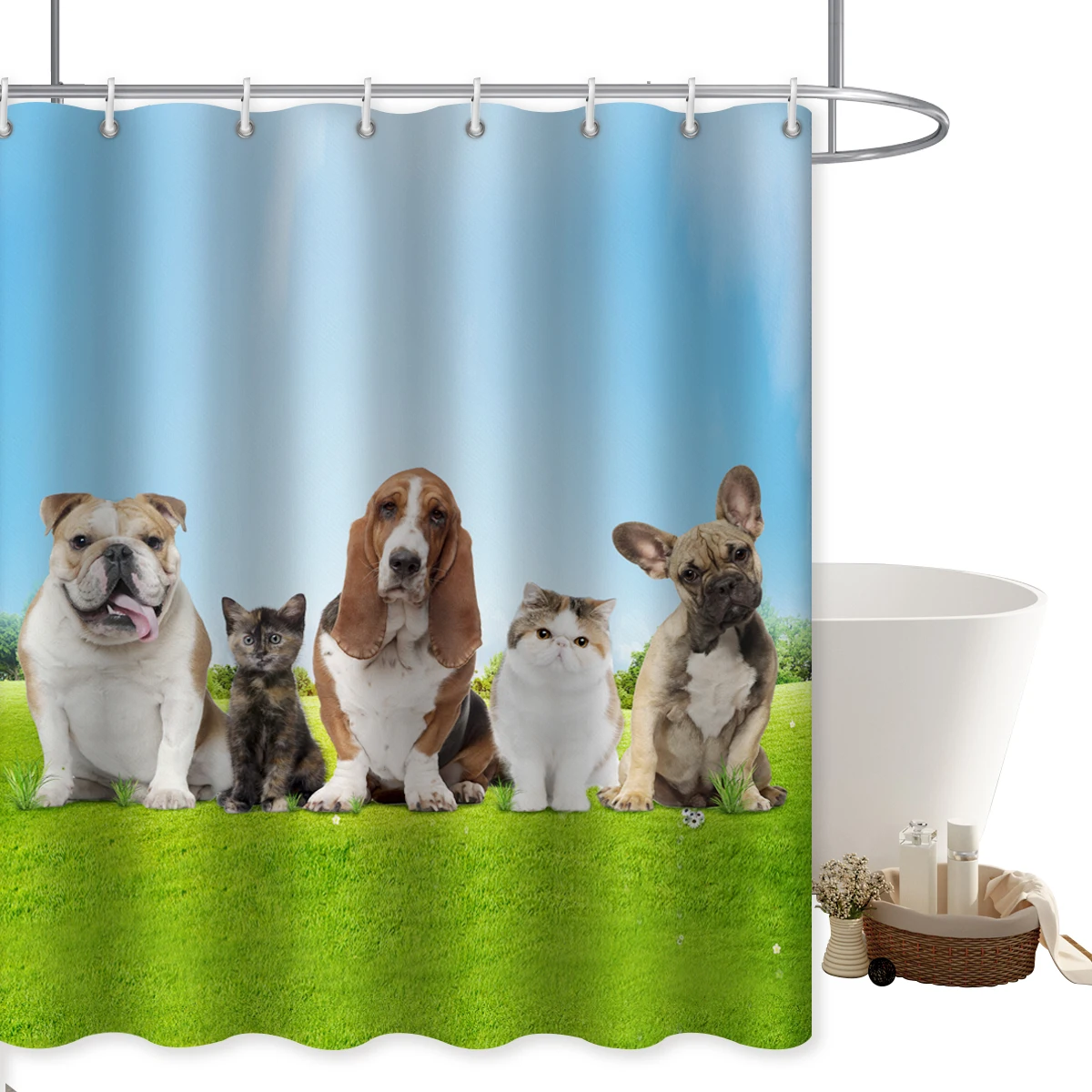 Ветрозащитная занавеска для душа в ванную комнату с милыми мультяшными животными собакой лисой котенком 
Ветрозащитная занавеска для душа в ванную комнату с милыми мультяшными животными собакой лисой котенком