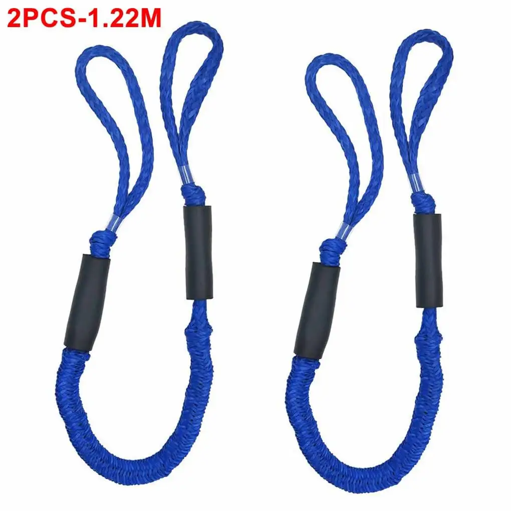 

2Pcs Set Bungee Dock Line Mooring Rope for Boat 4 ft 2 Ropes Rope Bungee Cord Dockline Boats Kayak Accessories