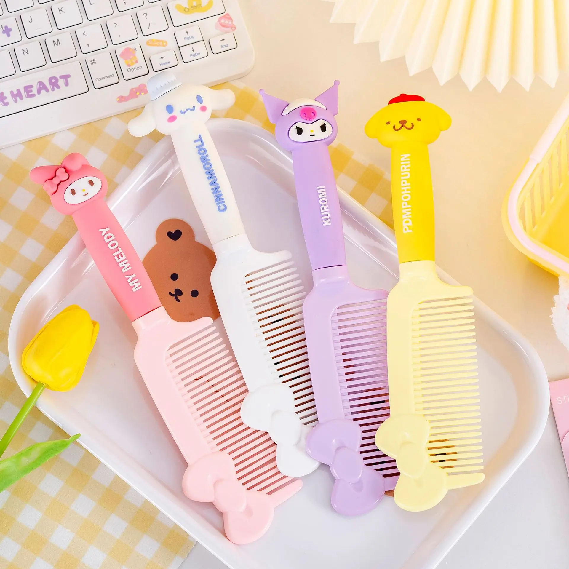 Sanrio New Cartoon Mymelody Kuromi Straight Hair Comb Bow Knot Cute Student Dormitory Hairdressing Comb Anti Static Massage Comb
Sanrio New Cartoon Mymelody Kuromi Straight Hair Comb Bow Knot Cute Student Dormitory Hairdressing Comb Anti Static Massage Comb