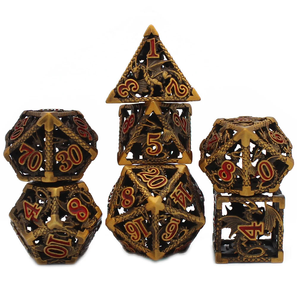 2022 New Hollow Metal Dice,New Flying Dragon D&D Dice 7 Pcs DND Dice Polyhedral Dice Set for Role Playing Game MTG Pathfinder
2022 New Hollow Metal Dice,New Flying Dragon D&D Dice 7 Pcs DND Dice Polyhedral Dice Set for Role Playing Game MTG Pathfinder
