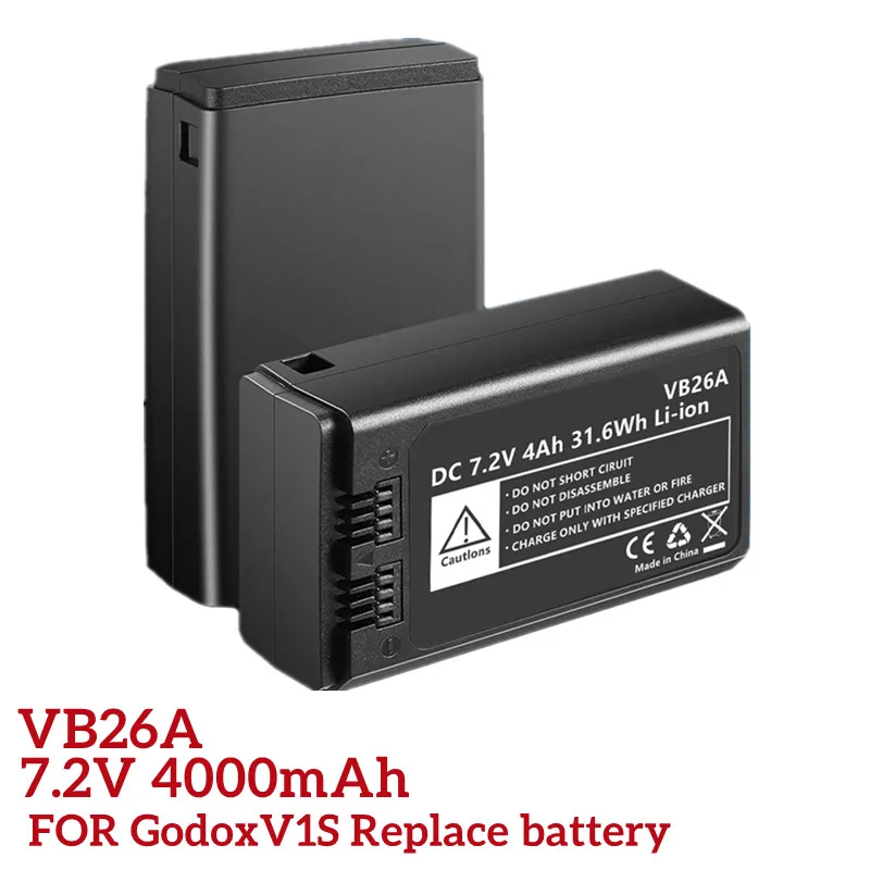 

5x7.2V/4000mAh VB26A Li-Ion Polymer Rechargeable Batteries for GodoxV1S V1C V1N V1F V1O VB26A V860IIIRound Head Flash Speedlite