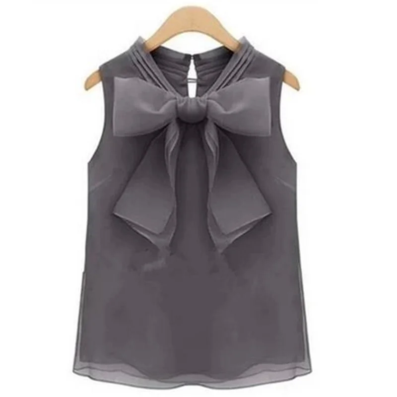 Women organza chiffon shirt spring and summer sleeveless chiffon bow blouse shirt
Women organza chiffon shirt spring and summer sleeveless chiffon bow blouse shirt