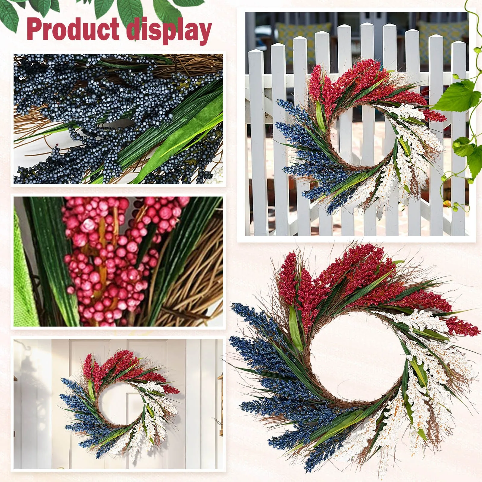 1PC Spring, Summer, Autumn, Winter Home Garland Decoration Front Door Hanging Vertical Wild Flower Ring Home Decoration Garland
1PC Spring, Summer, Autumn, Winter Home Garland Decoration Front Door Hanging Vertical Wild Flower Ring Home Decoration Garland