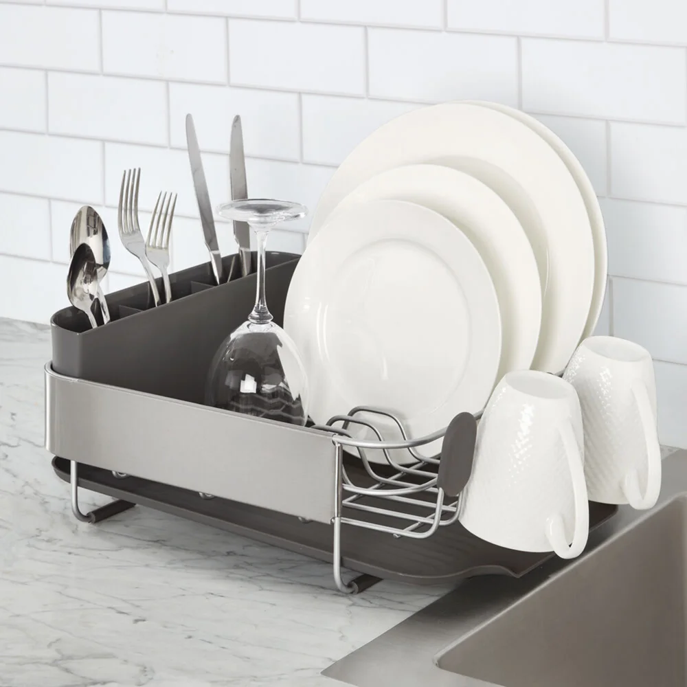 Kitchen Stainless Steel Wrap Compact Dish Rack In Satin Gray Racks & Holders
Kitchen Stainless Steel Wrap Compact Dish Rack In Satin Gray Racks & Holders