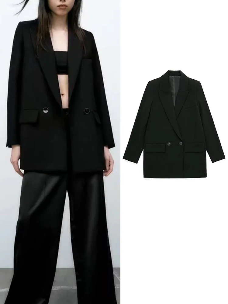 TRAF 2022 Spring Autumn Women Solid Blazer Coats Vintage Long Sleeve Pockets Tops Female Outerwear Chic Notched Jackets
TRAF 2022 Spring Autumn Women Solid Blazer Coats Vintage Long Sleeve Pockets Tops Female Outerwear Chic Notched Jackets