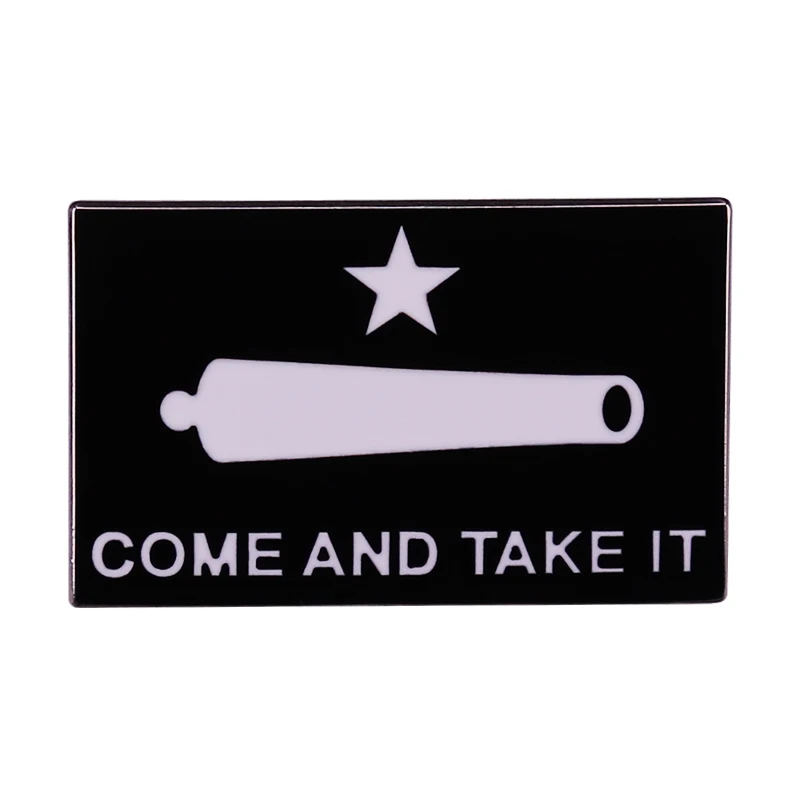 Come and Get It Texas Revolutionary War Flag Brooch Pin Jeans Jacket Lapel Hard Metal Pins Brooches Badges Exquisite Jewelry
Come and Get It Texas Revolutionary War Flag Brooch Pin Jeans Jacket Lapel Hard Metal Pins Brooches Badges Exquisite Jewelry