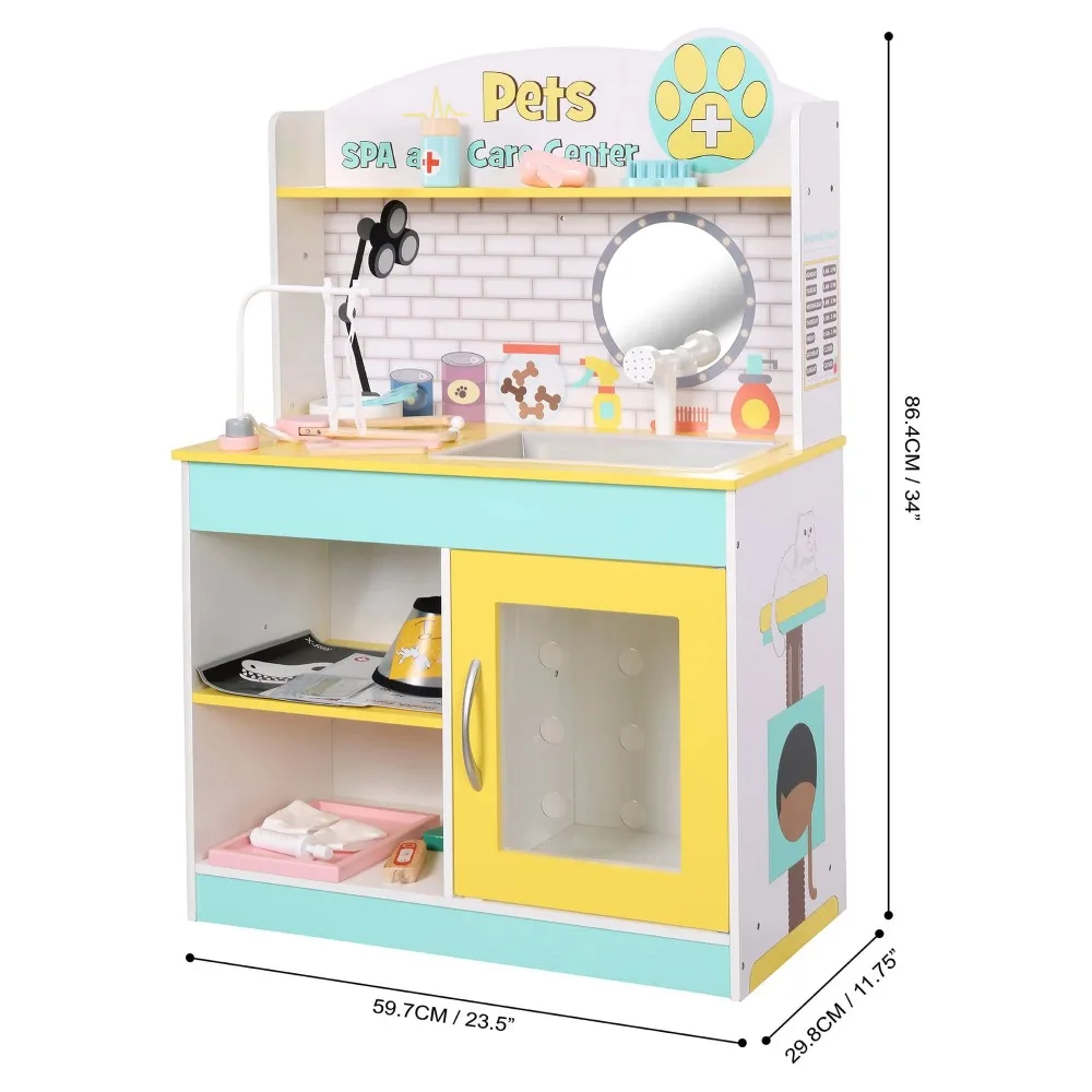 Деревянный набор для ухода за питомцами и ветеринарной клиники, легко чистить, для завершения любого домашнего класса, дошкольного возраста 
Деревянный набор для ухода за питомцами и ветеринарной клиники, легко чистить, для завершения любого домашнего класса, дошкольного возраста