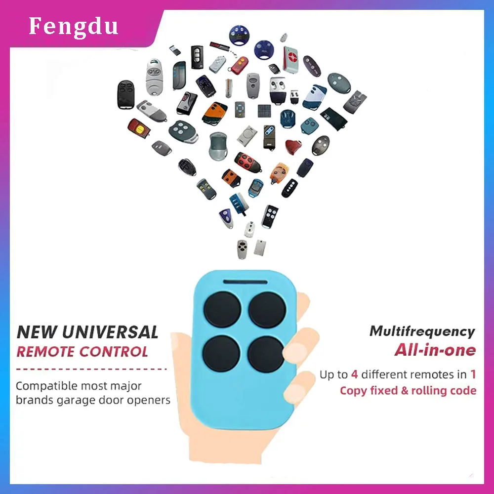 Remote Control Garage Door Multi-Frequency Universal Garage Control 280-868Mhz For Fixed Code And Rolling Code Free Shipping
Remote Control Garage Door Multi-Frequency Universal Garage Control 280-868Mhz For Fixed Code And Rolling Code Free Shipping