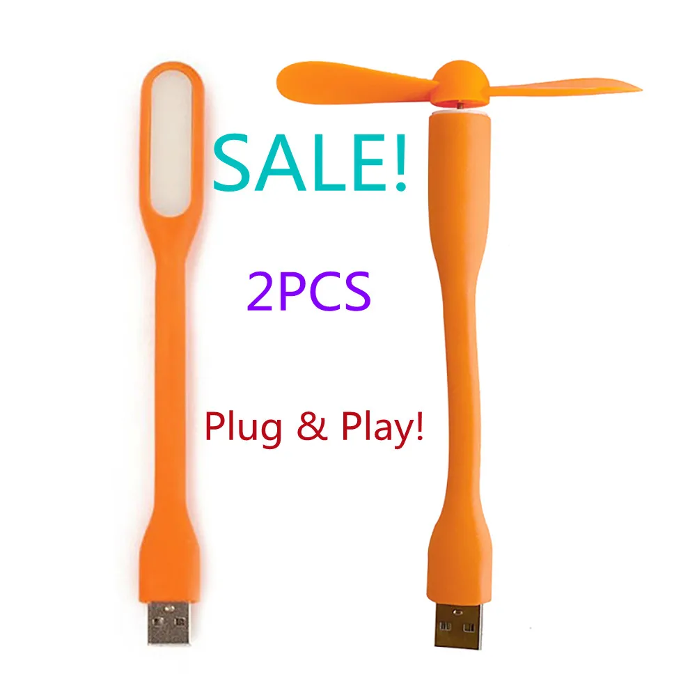 

Plug & Play! USB Fan Flexible Portable Mini Fan And USB LED Light Lamp For Power Bank & Notebook & Computer Summer Gadget SALE!